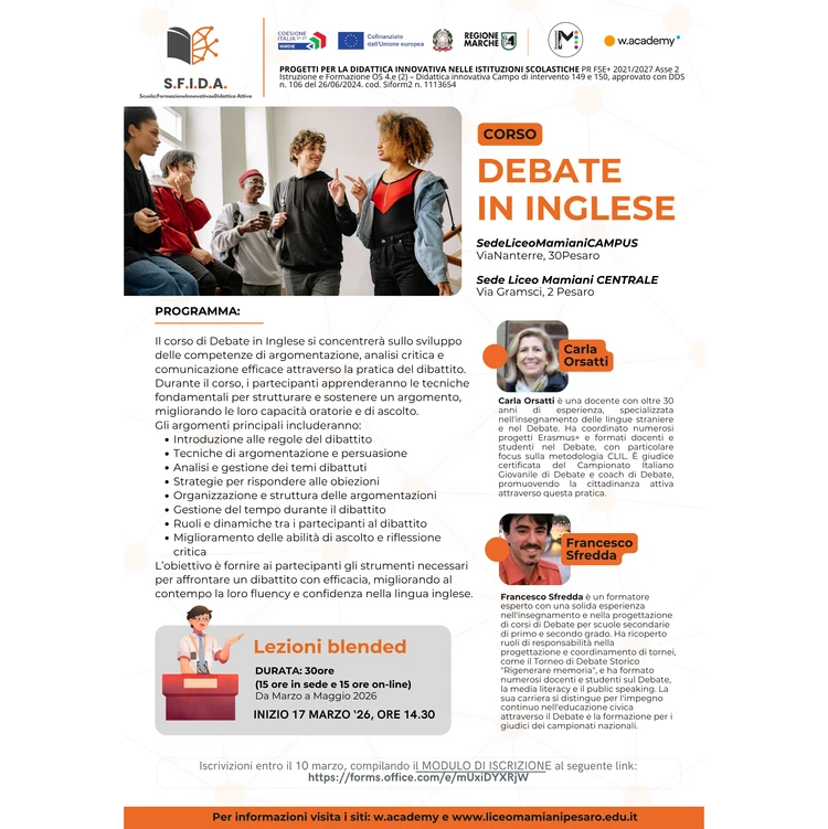 Locandina corso Debate in inglese