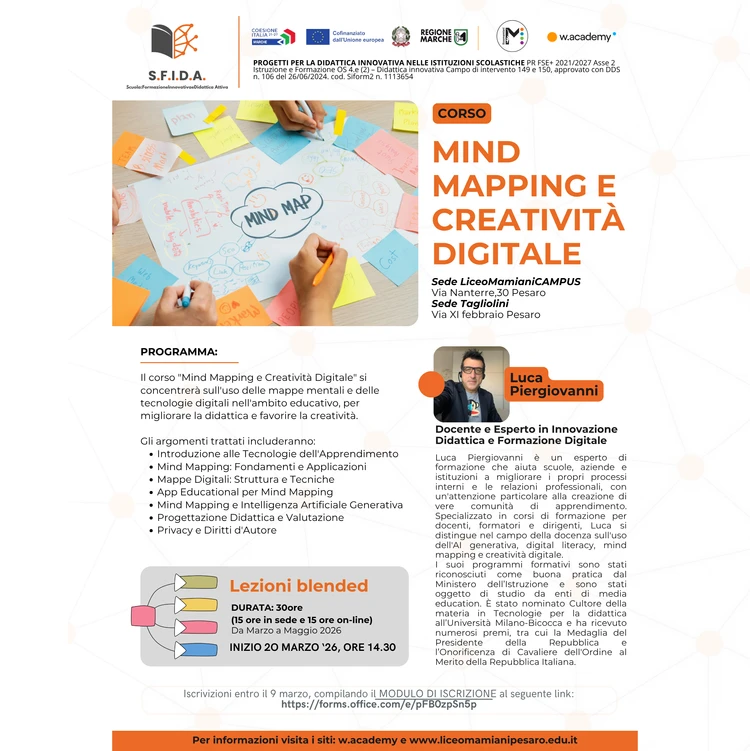 Locandina corso Mind Mapping e Creativita digitale