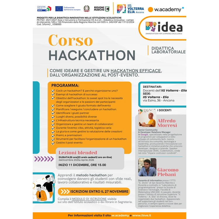 locandine corso hackathon progetto idea